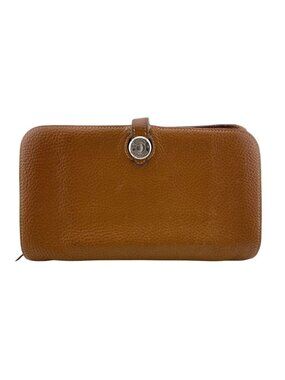 Hermes Dogon GM Leather Wallet Brown